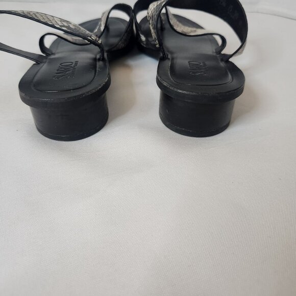 Sarto Franco Snake Print Leather Sandals Block Heel Size 7.5 - Picture 4 of 6